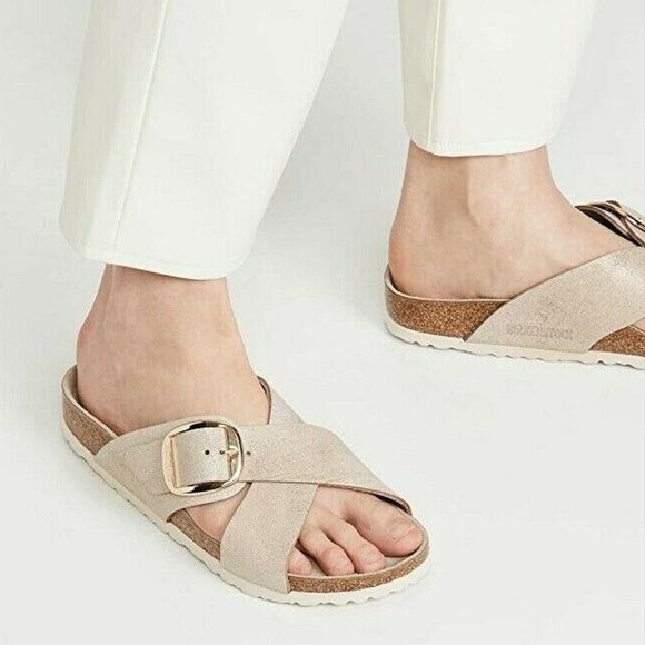 Birkenstock | Shoes | Birkenstock Siena Big Buckle Vintage Rose Gold Buckle  Suede Leathereu 39 | Poshmark
